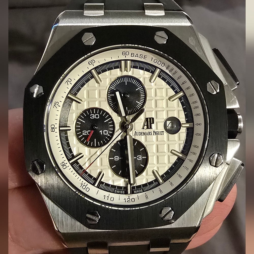 Audemars Piguet Silver and Black Watch